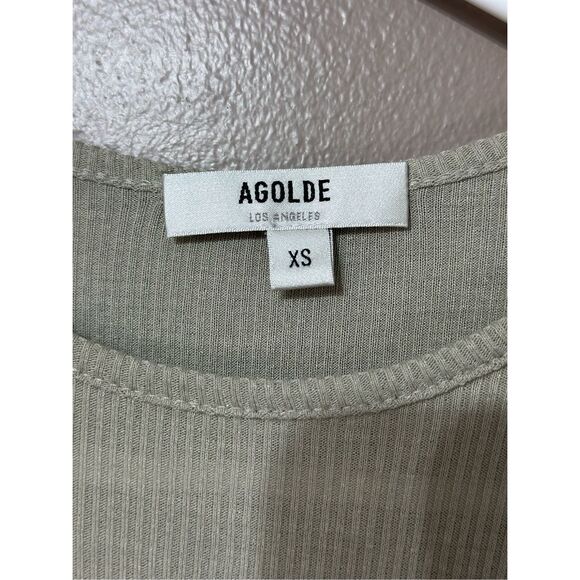 NWOT AGOLDE Basic Ribbed Tee Shirt Women's XS - Picture 6 of 12
